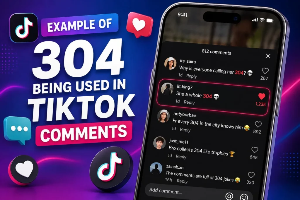 Example of 304 being used in TikTok comments during a viral social media discussion