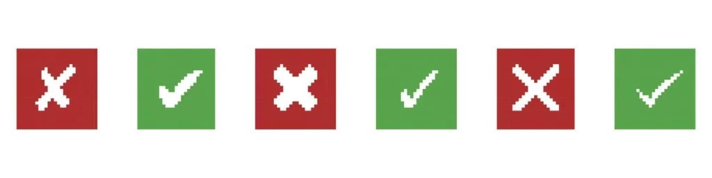 Split illustration showing green checkmarks for appropriate gyatt meaning usage situations and red X marks for inappropriate situations
